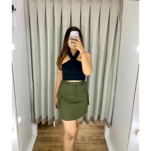 TERLARIS rok cargo mini scrit A-line bahan melar chinos