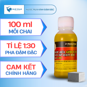 Nước rửa kính ô tô đậm đặc chính hãng BlueWhale 100ml tỉ lệ 1:30 dễ dàng sử dụng tại nhà.