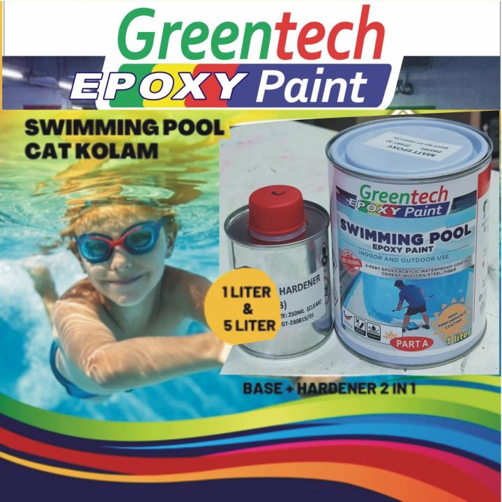 5L EPOXY Swimming Pool Epoxy Paint Pond Paint Cat Kolam Renang Ikan ...