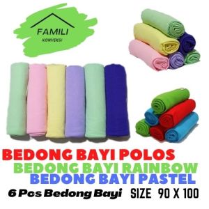 Bedong Bayi Jumbo Isi 6 PCS/Bedong Bayi Pelangi/Pernel Bayi/