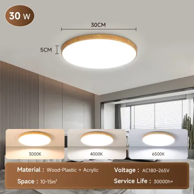 CANMEIJIA LED Ceiling Light 3 Colors 18W 30W 40W Ultra-Thin Modern Ceiling Lamp for Living Room Bedroom Lighting