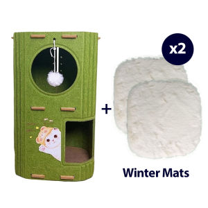 Fun Multi-layer Cave Cat Bed Tree Hole Felt Cat Castle House Stackable Sturdy Cats Tunnel Condo Scratching/sleeping/playing