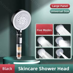Anti Chlorine Water Saving Durable 5 Mode High Pressure Water Saving SPA Shower Head with Water Filter
