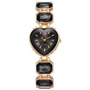 SVSAKZ168 Adjustable Bracelet Crystal Candy Quartz Watch Colorful Quartz Movement Heart Shaped Dial Rhinestone Bracelet Watch Ladies Gemstone Dress Watch Fashion Colorful Crystal Chain Wristwatch Women
