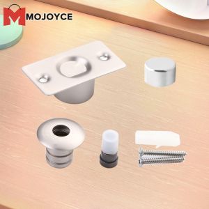 MOJOYCE Magnetic Hidden Floor Mounted Door Stop Brass Door Stops Wind-Proof Anti-collision Invisible Doorstop Mute for Home Office Hotel