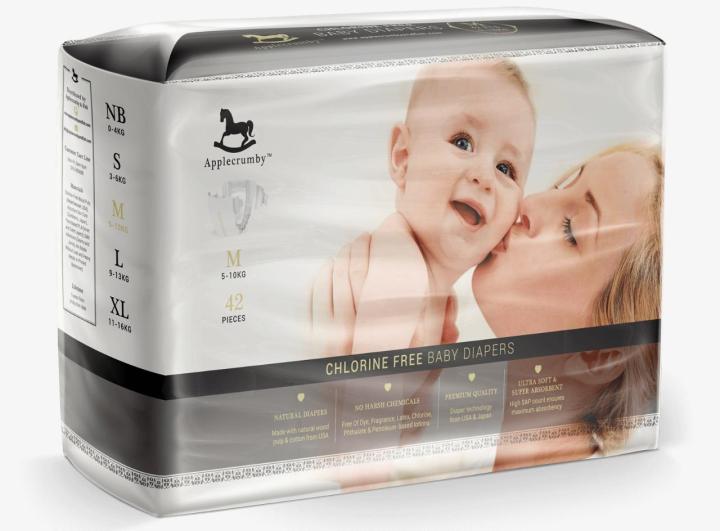 Applecrumby Chlorine Free Diapers (M42)  - Popok bayi Tape Perekat