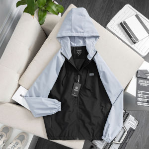 Áo khoác gió 2 lớp cao cấp nam nữ phối màu RAGLAN nón liền cản gió chống nước