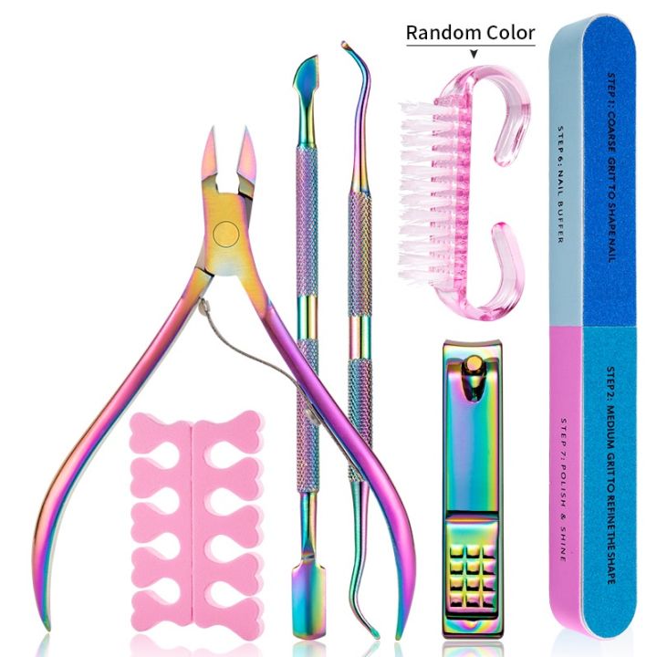 7Pcs Nail Clipper Set with Nail Files and Buffer,Stainless Steel Nail ...