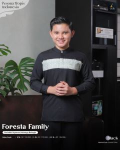 TERMURAH FORESTA FAMILY BLACK SARIMBIT LUBI 2025 YANG COCOK UNTUK OUTFIT LEBARAN KONDANGAN TERBARU KEKINIAN GAMIS DAN KOKO