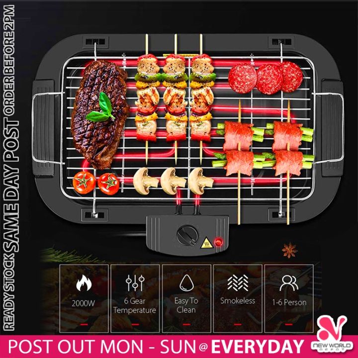 FAST HEAT 》2000W Electric Smokeless Barbeque Korean Stainless Steel ...