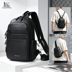 LouisWill Mens Backpack Shoulder Bag Dual Use Crossbody Bag Fashion Mini Waterproof Bag Mobile Phone Bag Casual Lightweight Bags Outdoor Sports Chest Bag