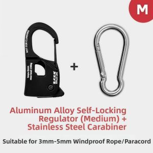PLNBFG Aluminum Alloy Tent Rope Tensioner 2-10mm Stainless Steel Tarp Tightener High Quality Anti-Slip Self Lock Rope Adjuster Outdoor Tool