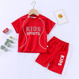 【T-shirt+Shorts】2 Pcs Suit for Kids Baju Budak Lelaki T Shirt for Kids Boy Childrens Short Sleeve Ball Suit Boys Sportswear Girls Quick Drying T-shirt Shorts Childrens Clothing Wholesale