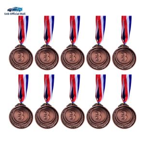 Ueb Official Mall ✪ 10Pcs Silver Award Medals with Neck Ribbon Gold Silver Bronze Prizes 2 Inch Competition Awards for Kids Childrens Events