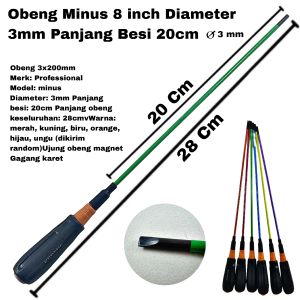 Obeng Minus 8 inch Diameter 3mm Panjang Besi 20cm Magnet