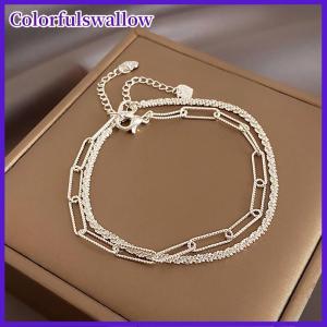 Colorfulswallow 1 2pcs mới thời trang bạc màu lấp lánh Vòng đeo tay tinh tế phụ nữ đơn giản có thể điều chỉnh Vòng đeo tay phụ kiện trang sức thời trang tốt