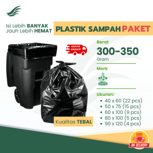 Plastik sampah Trashbag per pack Kantong sampah tebal kuat ukuran kecil besar jumbo warna hitam