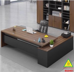 Bàn giám đốc gỗ MDF đơn giản  phong cách hiện đại BGD407 - NỘI THẤT LẮP RÁP VIENDONGADV