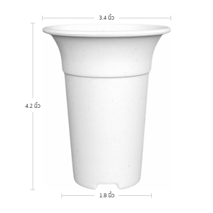 กระถาง กระถางแคคตัส กระถางปากแตร อย่างหนา 3 นิ้ว สีขาว Bundle 30 ใบ ชิ้น อัน