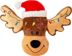 Giftable World  Holiday PlushToy  Interesting Christmas Design  Dog chew toy with squeak sound (9  inch Santa Claus  With squeak and wrinkles )