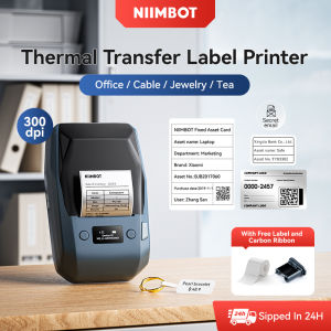 NIIMBOT M2 Thermal Transfer Label Printer 300dpi Portable Bluetooth Label Maker Office Cable Tea Smart Sticker Machine for Android/IOS Phone Included Label Paper and Carbon Ribbon