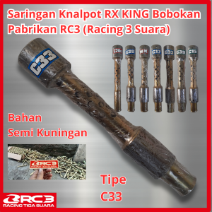 Saringan Knalpot RX KING BOBOKAN BAHAN SEMI KUNINGAN ASLI BERKUALITAS TIPE C33 RC3 (RACING 3 SUARA)