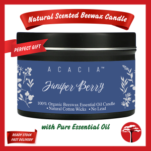 ACACIA SG Beeswax Scented Candle | White Beeswax Candle | 100% Pure Essential Oil Scented Candles