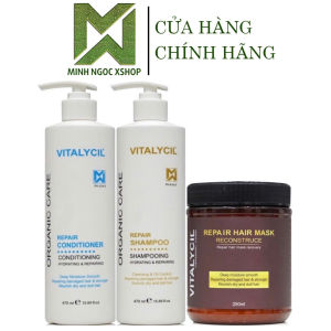Combo Dầu gội xả hấp siêu mượt Vitalycil Smooth 470ML phục hồi siêu mượt chuẩn salon tại nhà