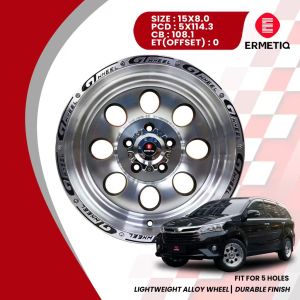 2PCS ERMETIQ 15 Inch Car Mags Wheel Rims A15101 | 15x8.0 | 5x114.3 PCD | Civic Camry Altima CR-V Innova Lancer | Aluminum Alloy