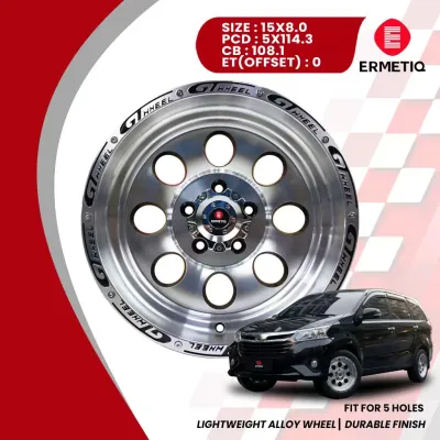 2PCS ERMETIQ 15 Inch Car Mags Wheel Rims A15101 | 15x8.0 | 5x114.3 PCD | Civic Camry Altima CR-V Innova Lancer | Aluminum Alloy
