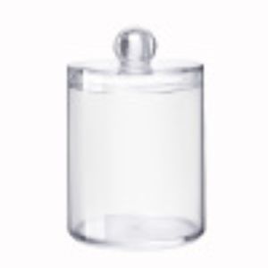 Plastic Q-tip Container Crystal Round Q-tip Container Transparent Jewelry Box