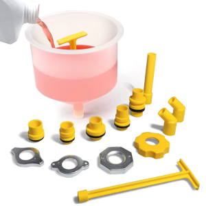 No Spill Coolant Funnel Kit Spill Free Radiator Coolant Filling Funnel Bleeder with Adapters General-Purpose 15pcs