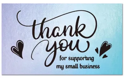 50pcs/pack Holographic Laser Thank You Card for Supporting Business Card