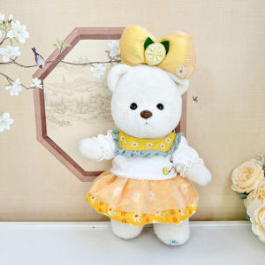 30Cm medium Lena joint bear clothes yellow yarn lemon skirt set teddy bear doll dress up cute
