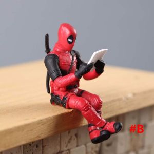 DUOJI Miniatures PVC Model Toys Collection Figures Model Figuals Auto Ornament Desktop Decorations Marvel Avengers Car Interior Decoration Action Figure Deadpool Model