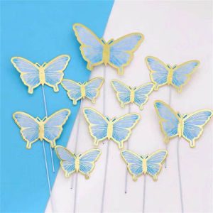 10Pcs/set Birthday Cake Card Decoration Wedding Party Wall Birthday Butterfly Theme Butterfly Cake Topper
