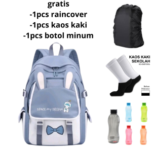 Tas sekolah anak perempuan karakter kuromi Sd Tk Ransel Anak Cewek Korean Style - FREE JAS HUJAN