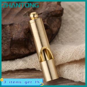 ZHANTONG Mini Waterproof Pocket Tools Pure Brass Handmade Pendant Equipment Survival EDC Whistle Referee Whisle Keychain Brass Whistle