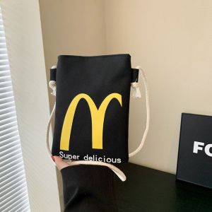 JENL The New McDonalds Crossbody Bag Cute Hand in Hand Carrying Bag Senior Sense Canvas Womens Mobile Purse