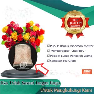 Booster Pelebat Pupuk Khusus Tanaman Pohon Bunga Mawar Agar Berbunga Warna Lebih Cantik Dan Cerah 500gr
