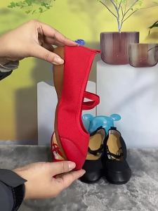 Dance shoes square dance shoes flat-soled dance shoes soft-soled canvas shoes leather-toe practice shoes teacher shoes Latin dance shoes 2025