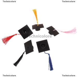 [COD] Technicolore 1PC graduation HAT Mini ปริญญาเอกหมวกเครื่องแต่งกาย graduation CAP กับพู่กัน