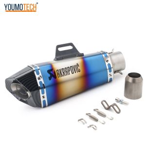 38-51mm Motorcycle Exhaust Pipe Muffler Exhaust Power Pipe Akrapovic Canister Pipe Universal For Honda Kawasaki Yamaha KTM Aprilia Benelli Bajaj Suzuki Ducati Modenas etc