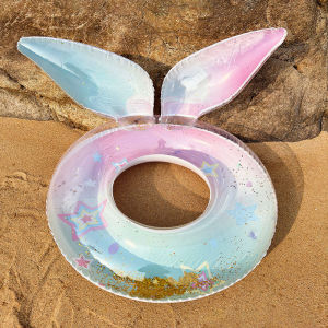 Kids Bunny Ear Glitter Swim Ring Inflatable Pool Float Pelampung Budak SKU:YW90