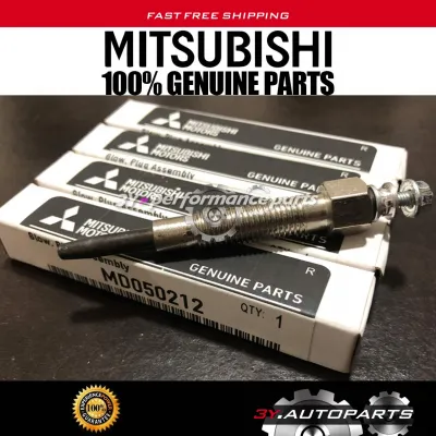 New Genuine MD050212 PM-75 PM75 Glow Plugs Heater (4pcs) For MITSUBISHI L300 (4D56) Triton Pajero Lancer Delica 4D55 4D55T 4D56 4D56T 2.3L 2.5L 1987-1993