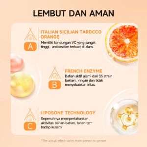 GMEELAN 1PC Orange Exfoliating Gel Facial Glowing Blackhead Cleaner Body Exfoliating 1Menit 50g / NASA01