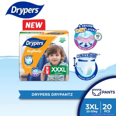 Drypers Pants M58/ L48 / XL42 / XXL36/3XL20/4XL18