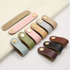 LOVWK สไตล์โมเดิร์น นอร์ดิก ฮาร์ดแวร์ นุ่ม เป็นมิตรกับสิ่งแวดล้อม ที่จับหนัง ดึงประตู ลูกบิดเฟอร์นิเจอร์ ที่จับลิ้นชัก