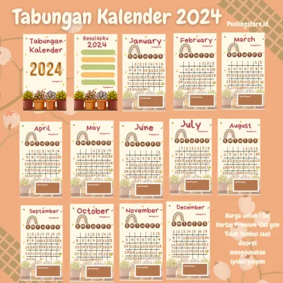 SAVING CHALLENGE KALENDER 2026 1 SET ISI 14 LEMBAR UKURAN A6 6 RING
