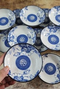 BỘ 10 DĨA ĐỰNG TƯƠNG ỚT  MUỐI TIÊU – HỌA TIẾT CHỮ PHÚC